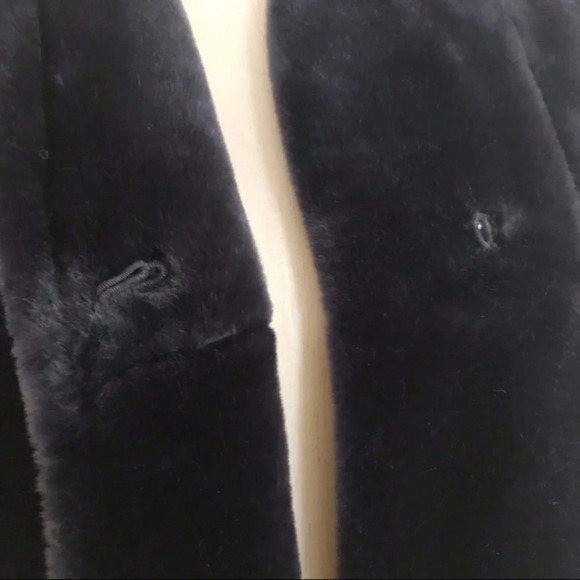 Vintage 80s Faux Fur Coat M/L Midnight Blue Soft Glamour Luxurious - Picture 6 of 8